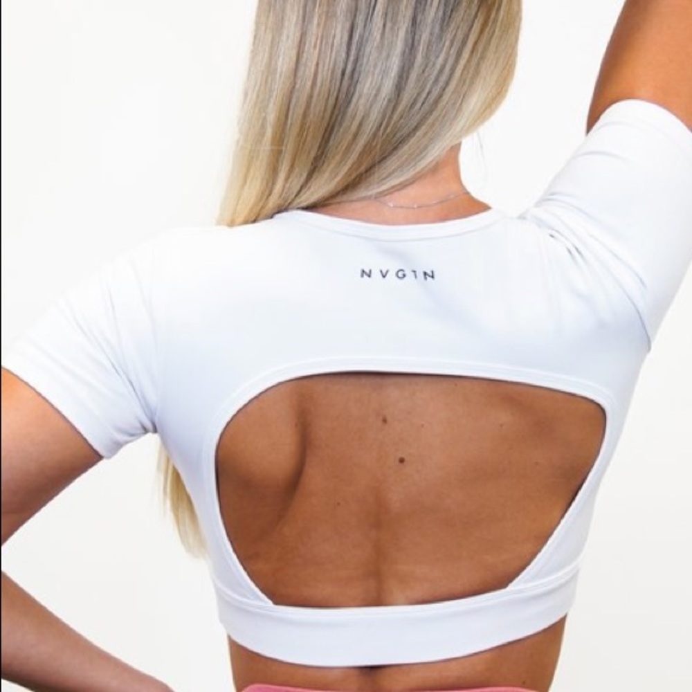 White Open Back Tee